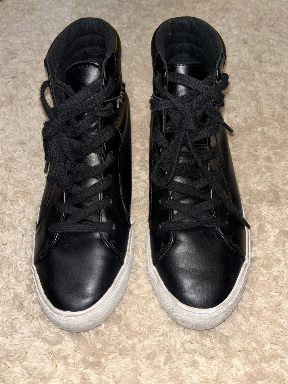 Women's Black High-Top Lace-Up Sneakers Size 9